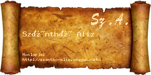 Szánthó Aliz névjegykártya